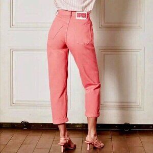 BOYISH Toby Jeans Pretty in Pink Button Fly Size 28 High Waist